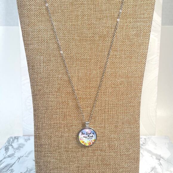 Faith Necklace Psalm 18:2 Pendant New - Picture 2 of 5